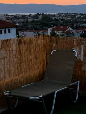 Professional sun lounger used, beige