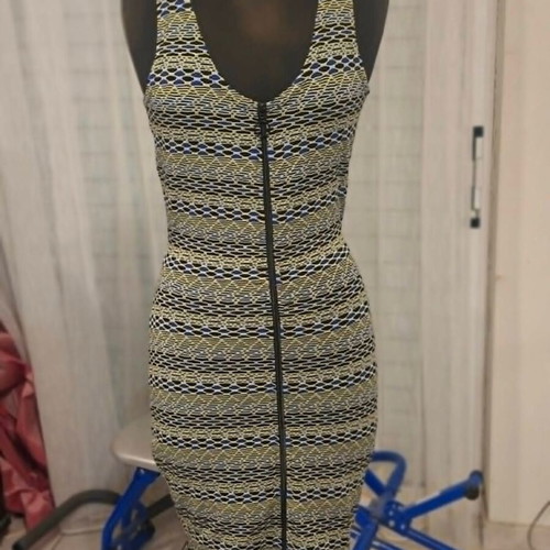 River Island fitted dress size M UK 12 new, blue multicolor