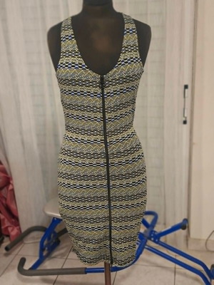 River Island fitted dress size M UK 12 new, blue multicolor