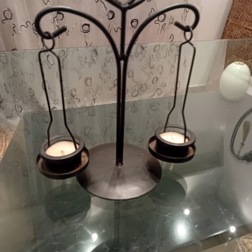 Metal candle holder used, scale design for tealights