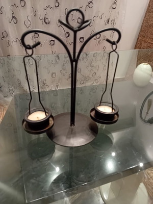 Metal candle holder used, scale design for tealights