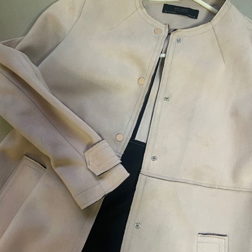 Pastel pink castor coat used Zara size S