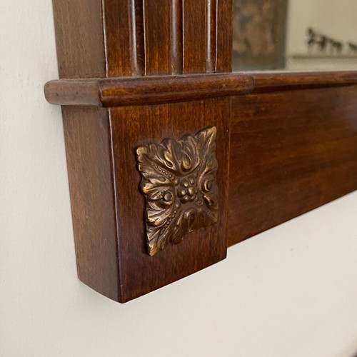 Vintage solid wood buffet with matching mirror