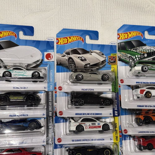 Hot Wheels sealed collection with Ferrari, Porsche, Lamborghini, JDM models