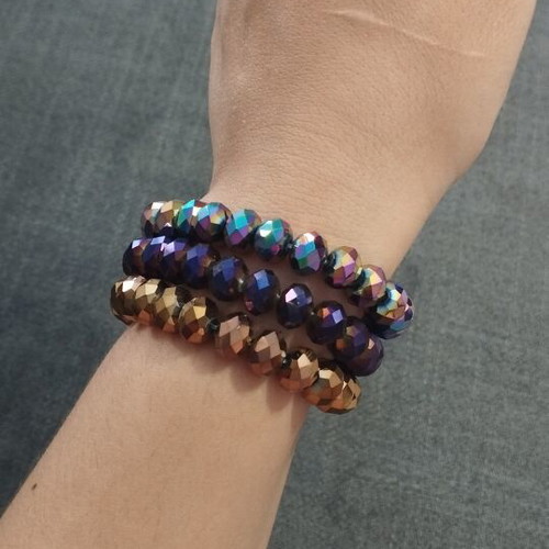 Set of three women's bracelets like new, colorful stones