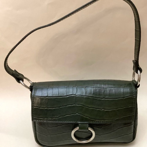 Green shoulder bag like new with ring