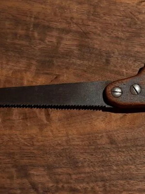 Vintage Compass Saw 50cm used, collectible woodworking tool 1920-1950