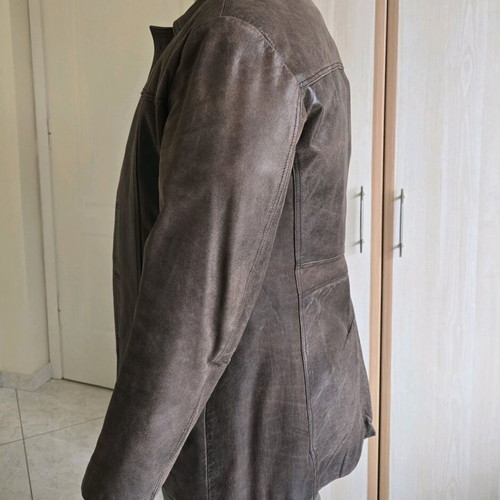 Leather coat brown medium used