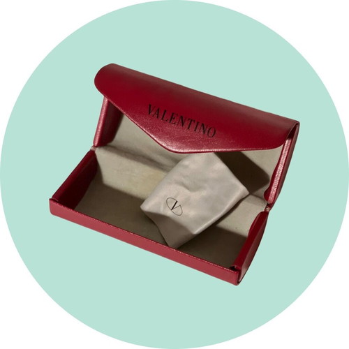 Valentino Maroon Sunglasses Case With Magnetic Snap Valentino Sunglasses Cases & Box - Gem main image 4