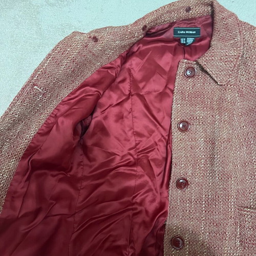 Zara knitted jacket red like new, size M