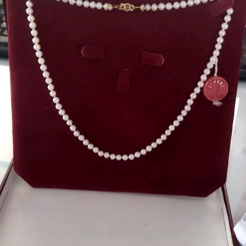 Sendai Biwa pearl necklace 585 gold new, length 46 cm