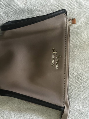 Adonio Adriano handbag used, gray and beige, Italy made