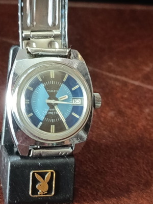 Timex watch vintage used, waterproof stainless steel with metal strap