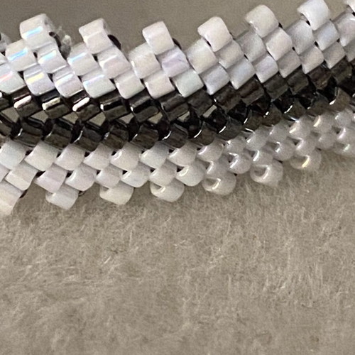 Miyuki Delica 10/0 Handmade Bracelet Black and White