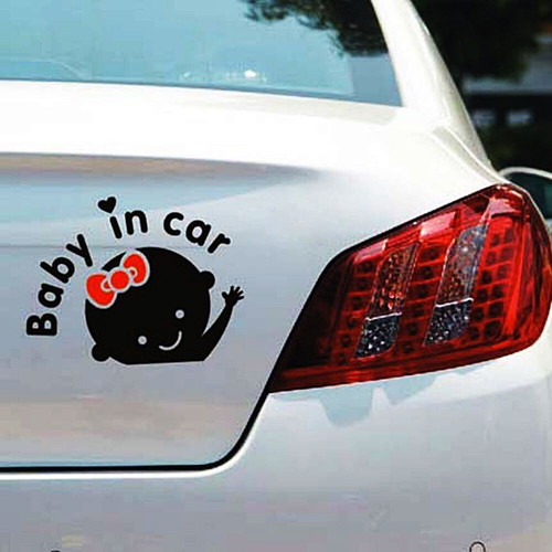 Baby in Car Sticker for Girl Black