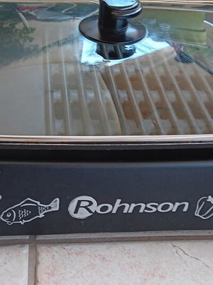 Rohnson grill used, 50x27 cm, glass lid handle broken