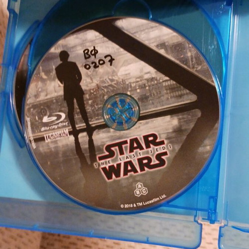 Blue Ray Star Wars The Last Jedi used