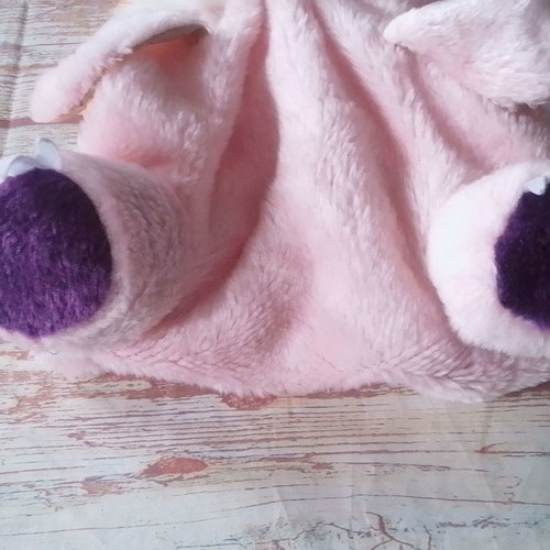 Children's velvet bunny backpack used