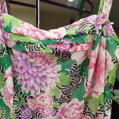 Summer dress floral print like new, green and purple, size M