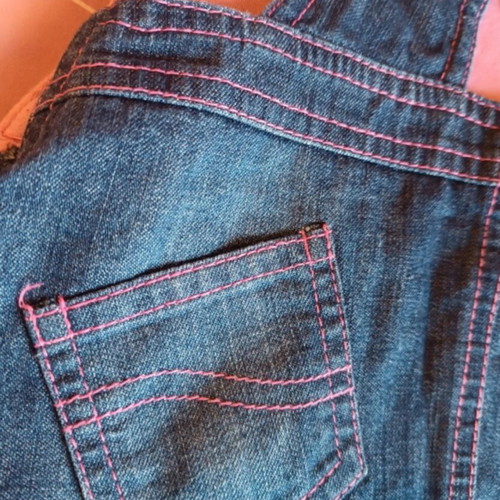 Allouette denim dress for girl 3 years 98 cm like new, pink details