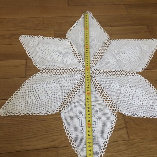 Cretan Handmade Vintage Star-Shaped Table Linen like new, cotton