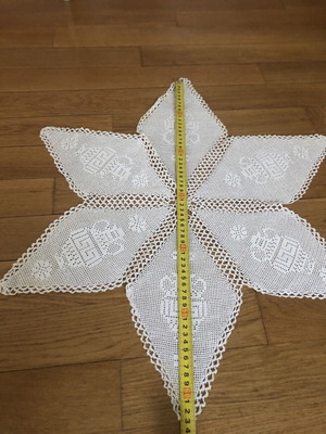 Cretan Handmade Vintage Star-Shaped Table Linen like new, cotton
