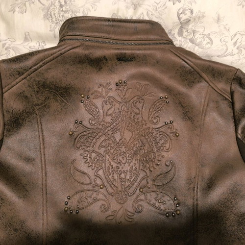 Desigual Biker leather jacket No40 new, brown