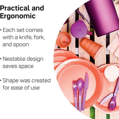 Tupperware cutlery set new, suitable for school and outdoor use