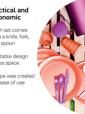 Tupperware cutlery set new, suitable for school and outdoor use