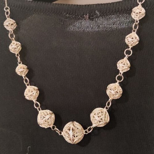 Traditional silver necklace handmade like new