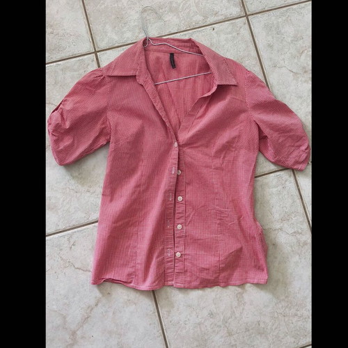 Naf Naf women's summer shirt like new, size L 40, white and red