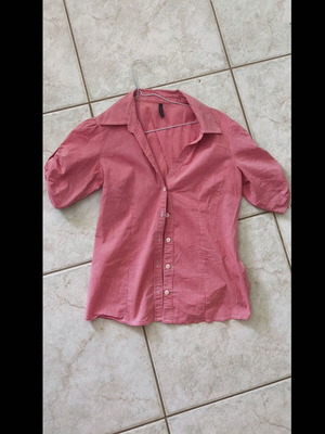 Naf Naf women's summer shirt like new, size L 40, white and red