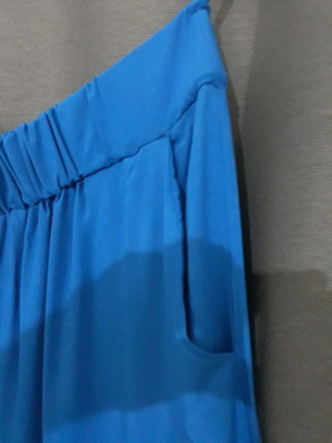 Γυναικεία παντελόνα μπλε καλοκαιρινή Plus Size XXL/XXXL καινούργια με λάστιχο στη μέση