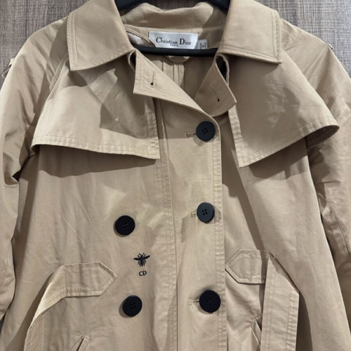 Cotton gabardine coat S like new, beige, oversized
