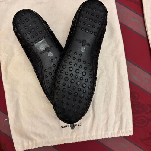 Car Shoe black ballerinas with sequins like new, size 38
