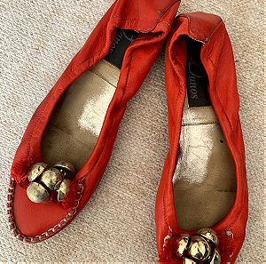 Danos  red leather ballerinas