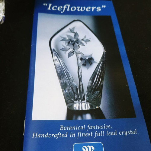 Celia paperweight handmade Maleras full lead crystal new