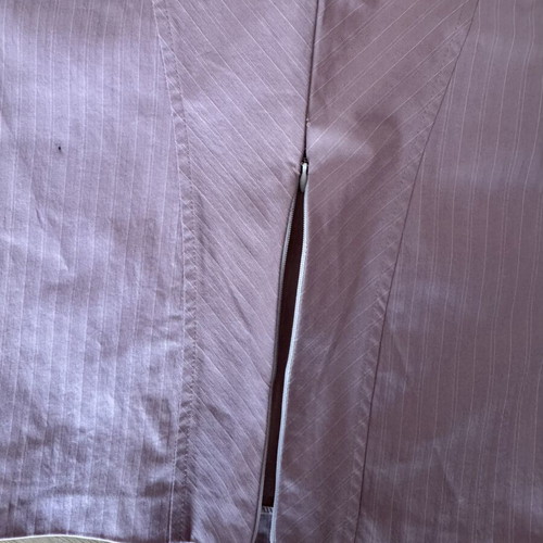 Kenté women's suit used, dusty pink pinstripe set with skirt