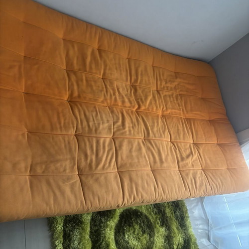 Sofa bed, orange, 122x195 cm