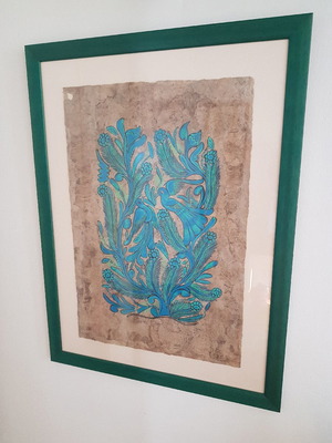 Paintings on papyrus, new, Chinese art, set of 2