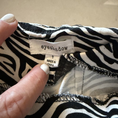 Zebra print skirt XS, black and white