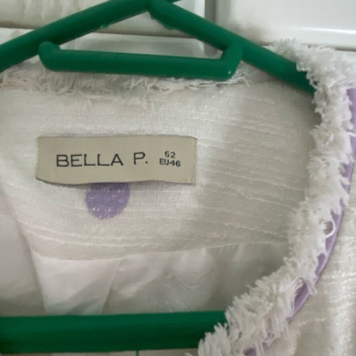 Bella P jacket like new, white with purple polka dots, size XXXL