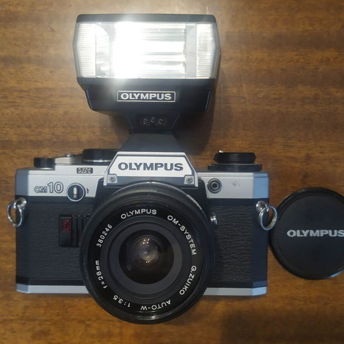 Olympus OM 10 analog camera with two original lenses