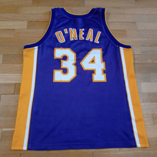 LA Lakers Shaquille O'Neal #34 Champion NBA Basketball Jersey like new, purple, size M
