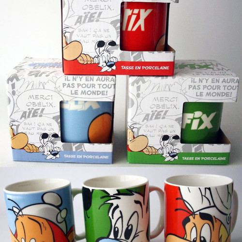 3 αυθεντικές 2020 Asterix Obelix Idefix κεραμικές κούπες για καφέ