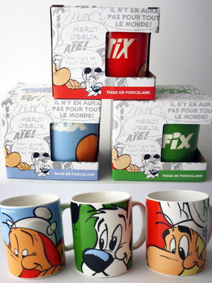 3 αυθεντικές 2020 Asterix Obelix Idefix κεραμικές κούπες για καφέ
