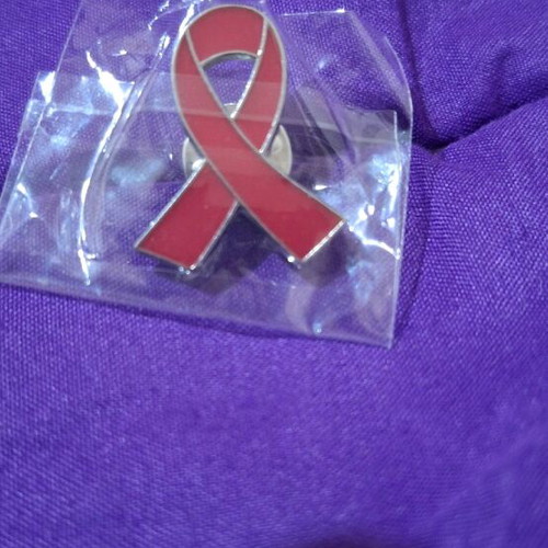 Breast cancer pin new, pink and silver
