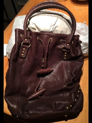 Uterque leather women's shoulder bag brown new with cover