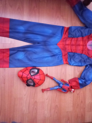 Spiderman set used with costume and figure
