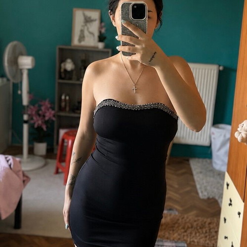 Zara women's strapless black dress, size M